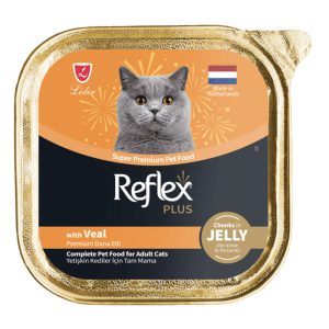 ووم گربه رفلکس طعم گوشت گوساله در ژله 85 گرم